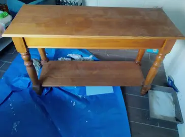 Console bois massif avec tiroir