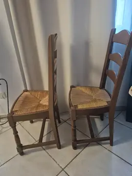 2 chaises paille hauteur dossier 1 metre