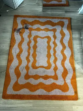 Tapis pop orange et mauve