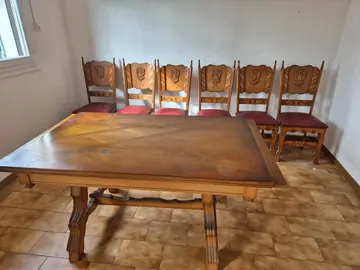 table en bois avec rallonge