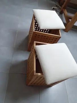 coffre tabouret en bois