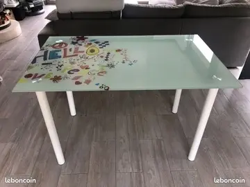 Table bureau alinéa plateau de verre