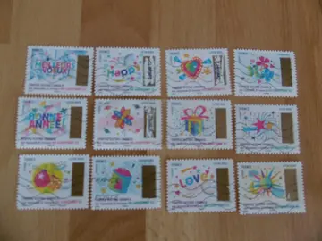 Série 12 timbres Vœux à gratter 2017