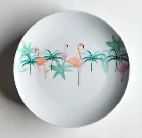 assiettes plates flamand rose