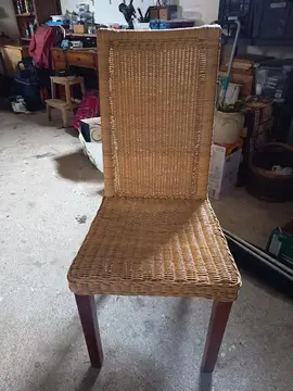 Chaise bois et osier