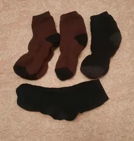 x4 Chaussettes courtes noires/pourpres 38/41