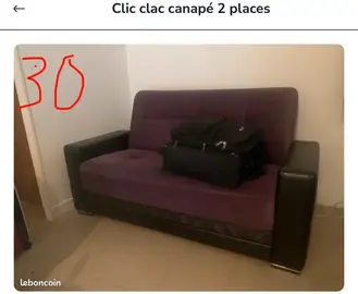 lot canapés clic clac coffre