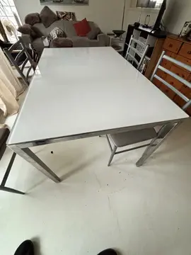 table verre et acier