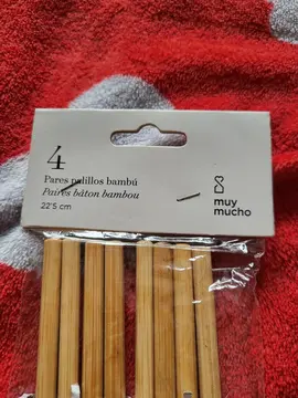4 paires baguettes en bambou