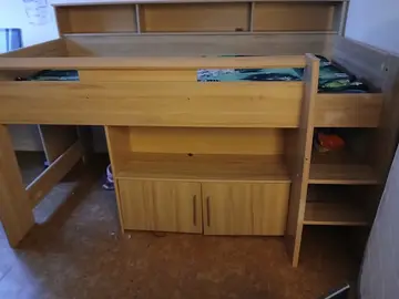 donne lit mezzanine en bois