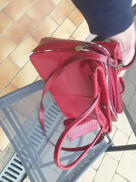 sac en cuir rouge - projet couture