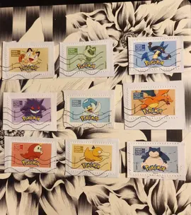 9 timbres oblitérés Pokemon