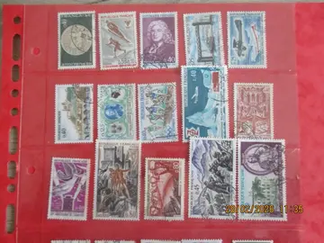 15 timbres oblitérés France 1968-69