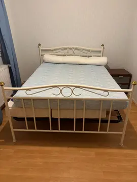 Lit complet en fer blanc 140x190