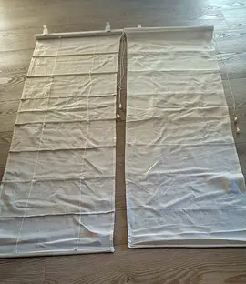 2 stores bateau aspect lin blanc