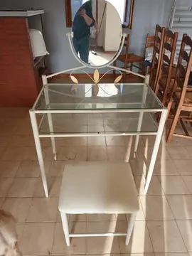 coiffeuse métal et verre