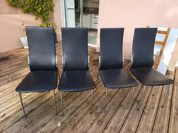 4 chaises cuir