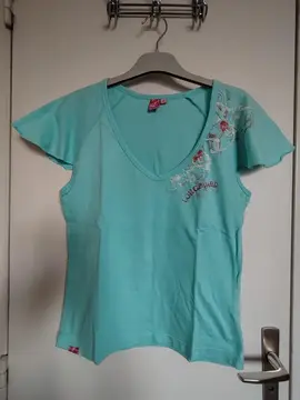 Tee-shirt coton turquoise "Longboard" T40
