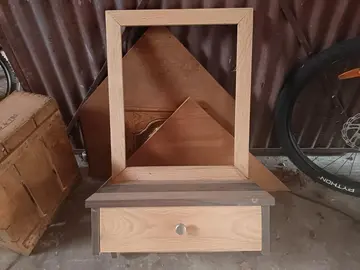 tablette murale avec cadre pour miroir