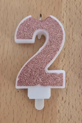 Bougie 2 ans rose pailletté