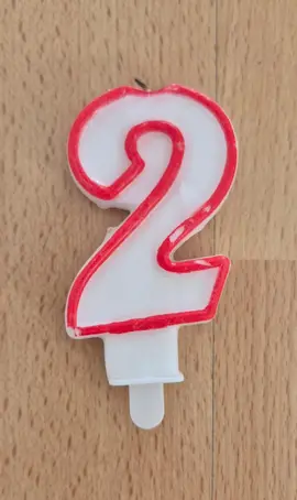 Bougie 2 ans rouge/blanc