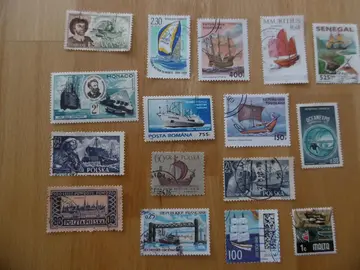 Timbres thématique MER BATEAUX LOT 6