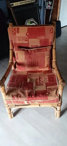 Fauteuil bas en rotin