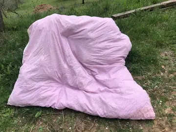 edredon garni en laine de mouton non cardée