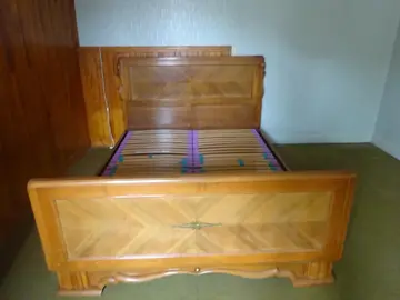 Lit 2 personnes en noyer