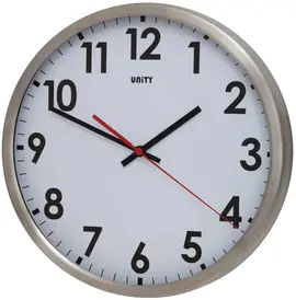 Horloge Murale Unity Hastings, aiguilles silencieuces Argent, 22 cm