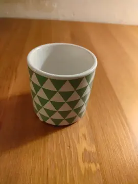 pot blanc losanges verts