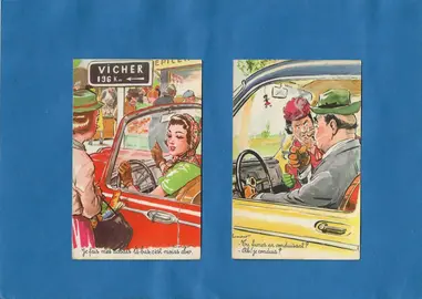 lot 2 cartes postales humoristiques