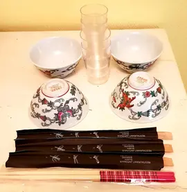 Lot verrines, baguettes et coupelles