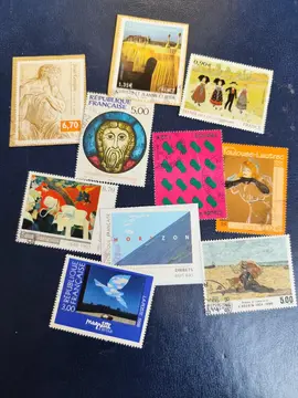 lot unique 10 timbres ''tableaux''..