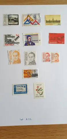 Lot A22 timbres d'Amérique du Sud