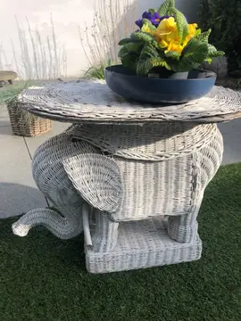 éléphant en osier tressé sellette pour plante