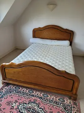 2 lits adulte en Merisier et 1 lit enfant double à tiroir