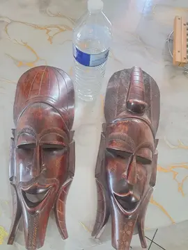 lot de 2 Masques en bois