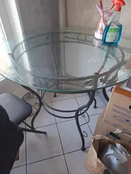 table en verre
