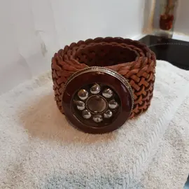 Ceinture large en cuir - Largeur 6 cm - Longueur 1,10 m