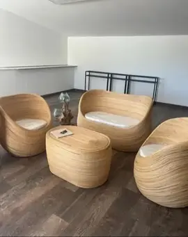 Salon de Jardin en rotin 4 pièces : Canapé, table et 2 fauteuils