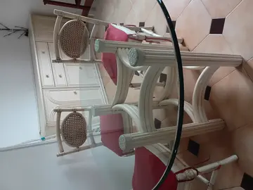 salle à manger rotin blanc cassé