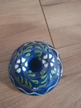 porte-encens (cône) en faïence décorée