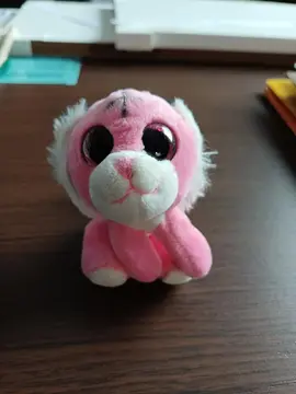 Porte clé tigre peluche rose