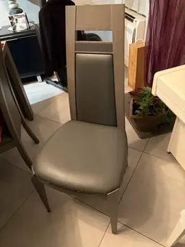 6 chaises SAM grise bois