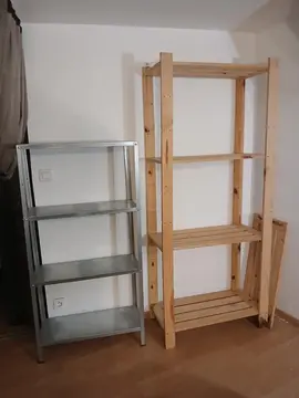 étagères bois et métal