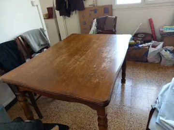 table marron rectangle bois massif