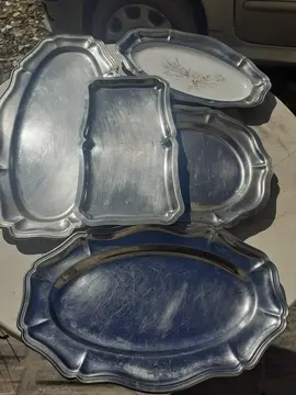 lot de 5 plateaux inox