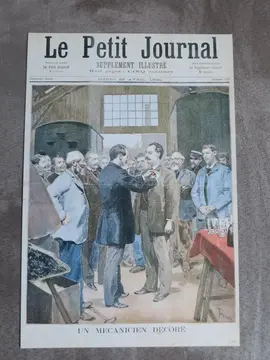 REPRODUCTION de la une « Un mécanicien décoré» LE PETIT JOURNAL 23 avril 1894