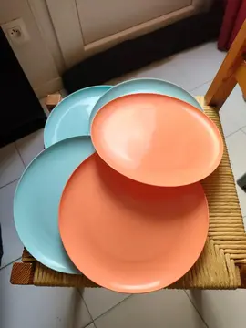 Lot 5 assiettes en plastique dur.